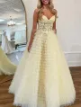 Addilyn |A-line Strapless Multi-Layers Tulle Prom Dress with Slit
