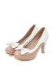 Retro Bowknot High Heels Shoes(Apricot,35 / 5)