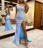 Brinley |Sheath One Shoulder Sequins Prom Dress With Slit