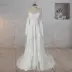 A-Line Chiffon Detachable Puffy Sleeves Wedding Dress(Diamond White,2)
