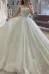 A-Line Detachable Off-Shoulder Empire Glitter Tulle Wedding Dress(Diamond White,2)