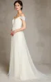 A-Line Spaghetti Straps Off-the-Shoulder Tulle Long Wedding Dress