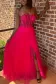 Abysmal | A-Line Strapless Beads Empire-Waist Sleeveless Prom Dress With Slit(Hot Pink,2)