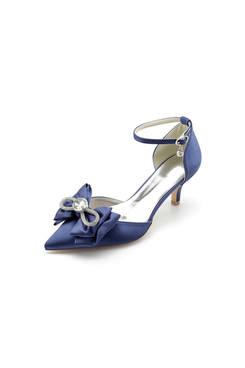 Ankle Strap Stiletto Heels with Bow