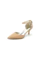 Ankle Strap Wedding Shoes with Rhinestone(Gold,US6)