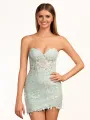 Sweetheart Green Lace Corset Tight Homecoming Dress