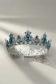 Baroque Colorful Crystal Crown(Blue,One Size)