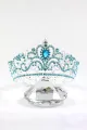 Baroque Silver Colorful Crystal Crown(Blue,One Size)