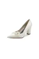 Beaded Pointed Toe Slip-on Wedding Shoes With Flower(Ivory,US5)