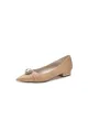 Beaded Pointed Toe Slip-On Wedding Shoes With Rhinestone(Champagne,US6)