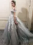 Beautiful Princess Off-the-Shoulder Lace-Up Appliques Wedding Dresses