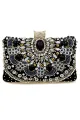 Black Beaded Shoulder Chain Evening Clutch