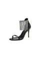 Black Rhinestone Thick High Heels