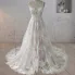 Boho White A-Line Lace Appliques Wedding Dress