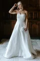 A-Line Sweetheart White Satin Wedding Dresses(Diamond White,2)