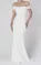 Off-the-shoulder Elegant Mermaid Satin Wedding Dress With Tiers And V-back