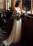 Chiffon V-Neck Short-Sleeve Wedding Dresses Cutout Back Bridal Gowns(Diamond White,2)