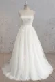 Strapless A-Line Tulle Wedding Dress With Lace Bodice