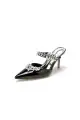 Champagne Pointed Toe Wedding Shoes with Rhinestone(Black,US5)