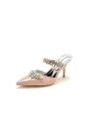 Champagne Pointed Toe Wedding Shoes with Rhinestone