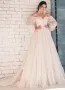 Pink Bohemian Unique  Sweetheart Long-Sleeve Wedding Dresses