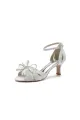 Chic Open Toe Beaded Hollow-out Wedding Shoes With Bow