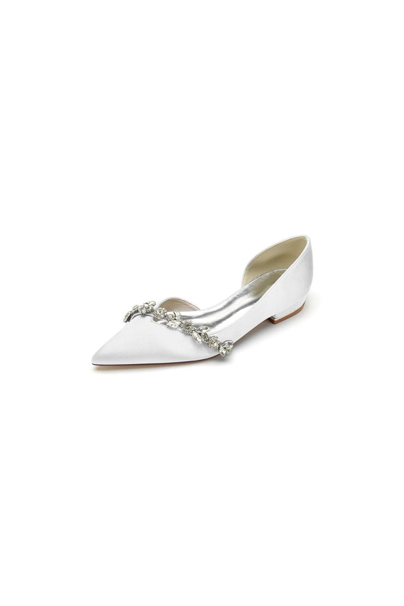 Chic Rhinestone Pointed Toe Kitten Heels