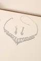 Classic Diamond Sparkling Necklace And Earrings Set