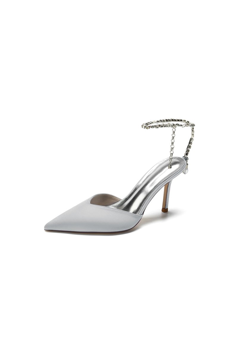 Cocktail Pointed Toe Crystal Strap High Heels