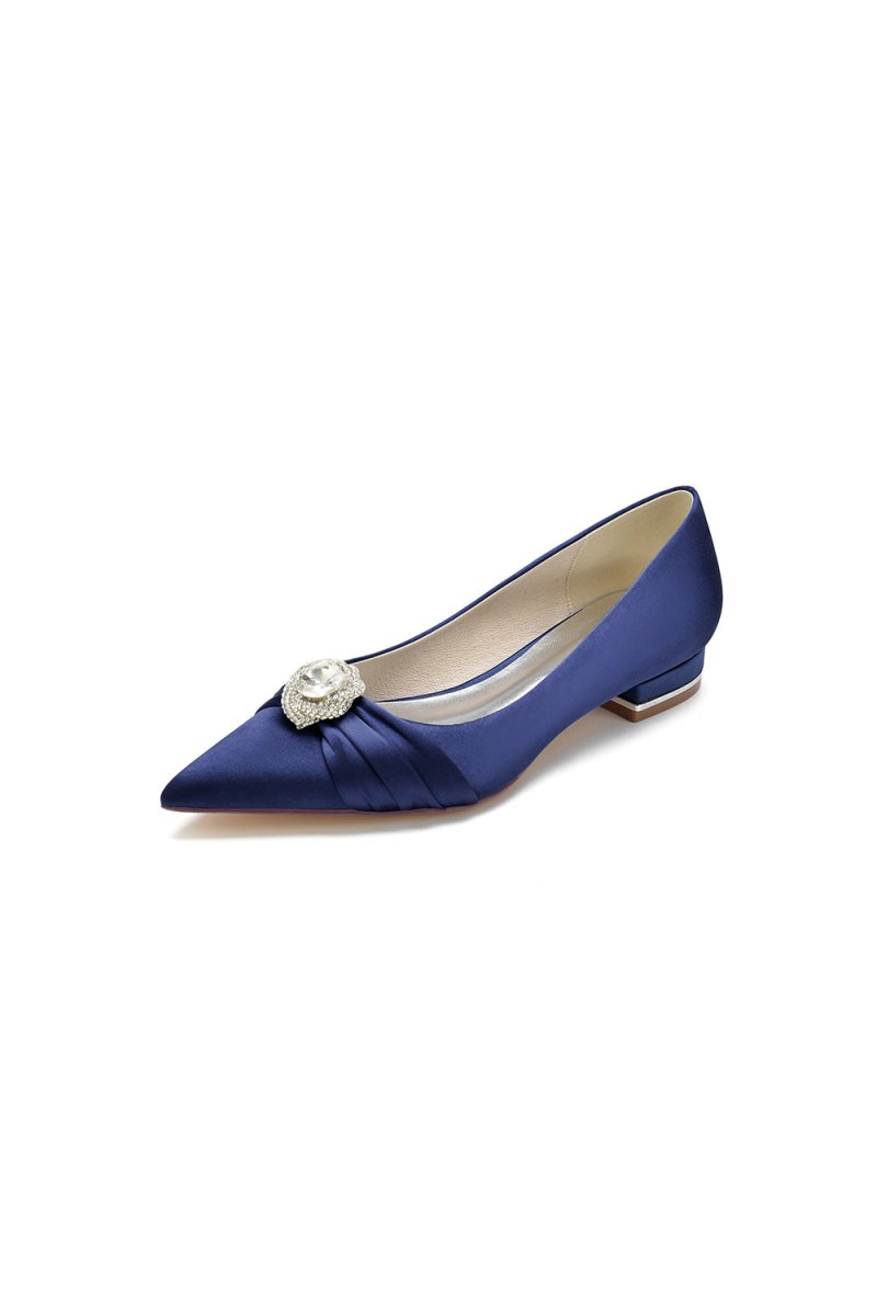 Cocktail Pointed Toe Flats With Crystal