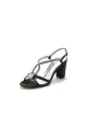 Cross Strap Open Toe High Heels Party shoes(Black,US5)