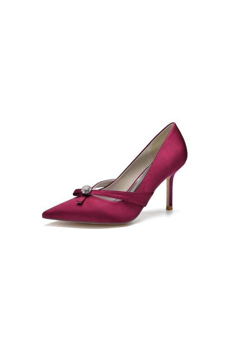 Crystal Bow Tie Pointed Toe High Heels