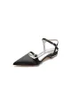 Crystal Buckle Strap Pointed Toe Flats