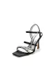 Crystal Buckle Straps Square Open Toe Chunky Heels
