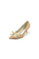 Crystal Stiletto Heel Wedding Shoes with Bow(Champagne,US5)