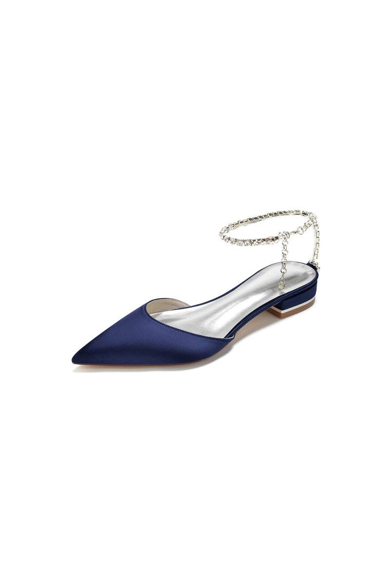 Crystal Strap Cocktail Pointed Toe Flats