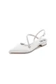 Beaded Pointed Toe Buckle Kitten Heels