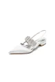 Pointed Toe Rhinestone Beaded Kitten Heels