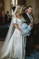 Gorgeous  Mermaid Off the Shoulder White Satin Wedding Dresses(Diamond White,2)