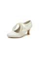 Ivory Lace High Heels Featuring a Classic Bow Design