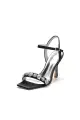 Simple Single Strap Beaded Satin Stiletto Sandals(Black,US5)
