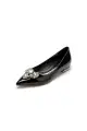 Elegant Burgundy High Heels with an Ornate Crystal Embellishment(Black,US5)