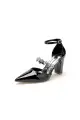 Ivory High Heels with Crystal Accent(Black,US5)
