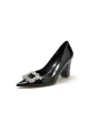 Burgundy High Heels with Crystal Embellishment(Black,US5)