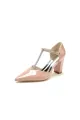 Nude Pink High Heels with Metallic Accents