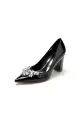 Ivory High Heels with Modern Design(Black,US5)