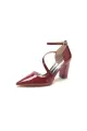 Burgundy Mary Jane Heels with Chunky