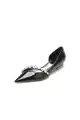 Black High Heels with Pearl and Rhinestone Embellishments