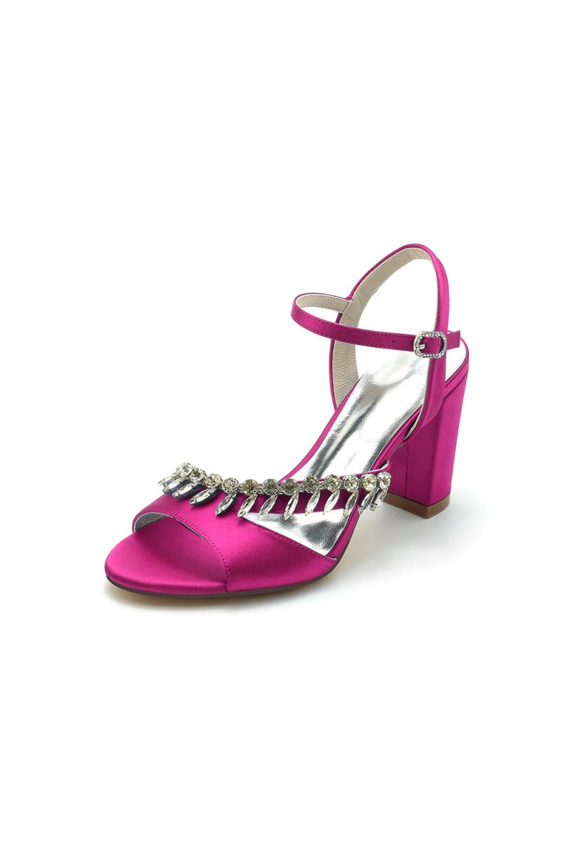 Fuchsia High Heels with Shimmering Metal Accents