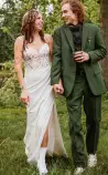 Elegant Sheath Spaghetti Split Front Sweep Train Appliques Lace Garden Bride Wedding Dress